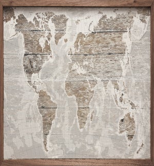 World Map Whitewash